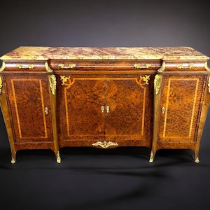 French Turn of the Century Louis XV Style Marble Top Sideboard, Server, Buffet, Antique Sideboard, Dining Room Furniture, Furniture, Retro