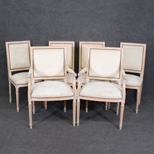 6 Louis XVI Style Paint Decorated Dining Room Chairs, Furniture, Side Chairs, Home Decor,Office Decor,Kitchen Decor,Vintage Furniture
