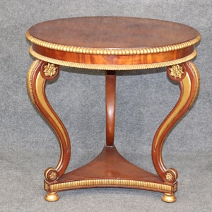 Light Mahogany Louis XV Style Gilt Center Table In The Manner of Maitland Smith, Antiques, MCM Furniture, Mid Century Modern, Home Decor zdjęcie 2