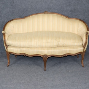 18th C. French Louis XV Upholstered Settee, Love Seat, Sofa, Antique Furniture, Vintage Decor, Livingroom Furniture, DPLuxuries, Carved