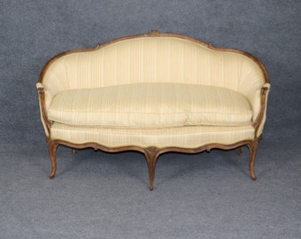 18th C. French Louis XV Upholstered Settee, Love Seat, Sofa, Antique Furniture, Vintage Decor, Livingroom Furniture, DPLuxuries, Carved