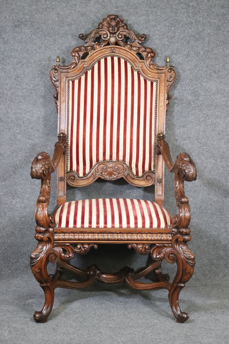 Antique Figural Carved Throne Chair Etsy