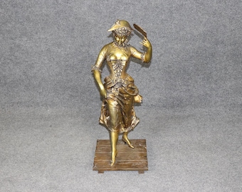 Large French Bronze Sculpture of a Lady: Belle Epoque, signed Paul Dubois, DPLuxuries, Antique Decor, Home Decor