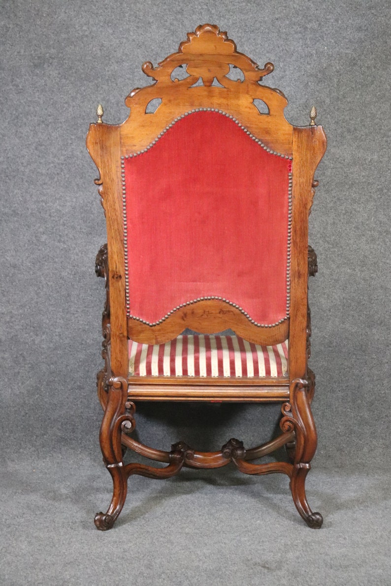 Antique Figural Carved Throne Chair Etsy