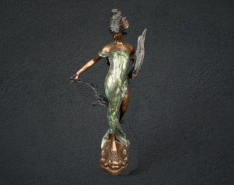 Italian Signed E Rossi Art Nouveau Life Size Bronze Sculpture of a Woman, Antique Art, Vintage Art, Art Deco, MCM Art, Bronze Statue