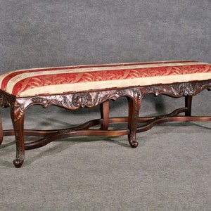 Country French Louis XV Style Upholstered Window Bench, Vintage, Vintage Decor, Home Decor, Bedroom Decor, Furniture, DPLuxuries