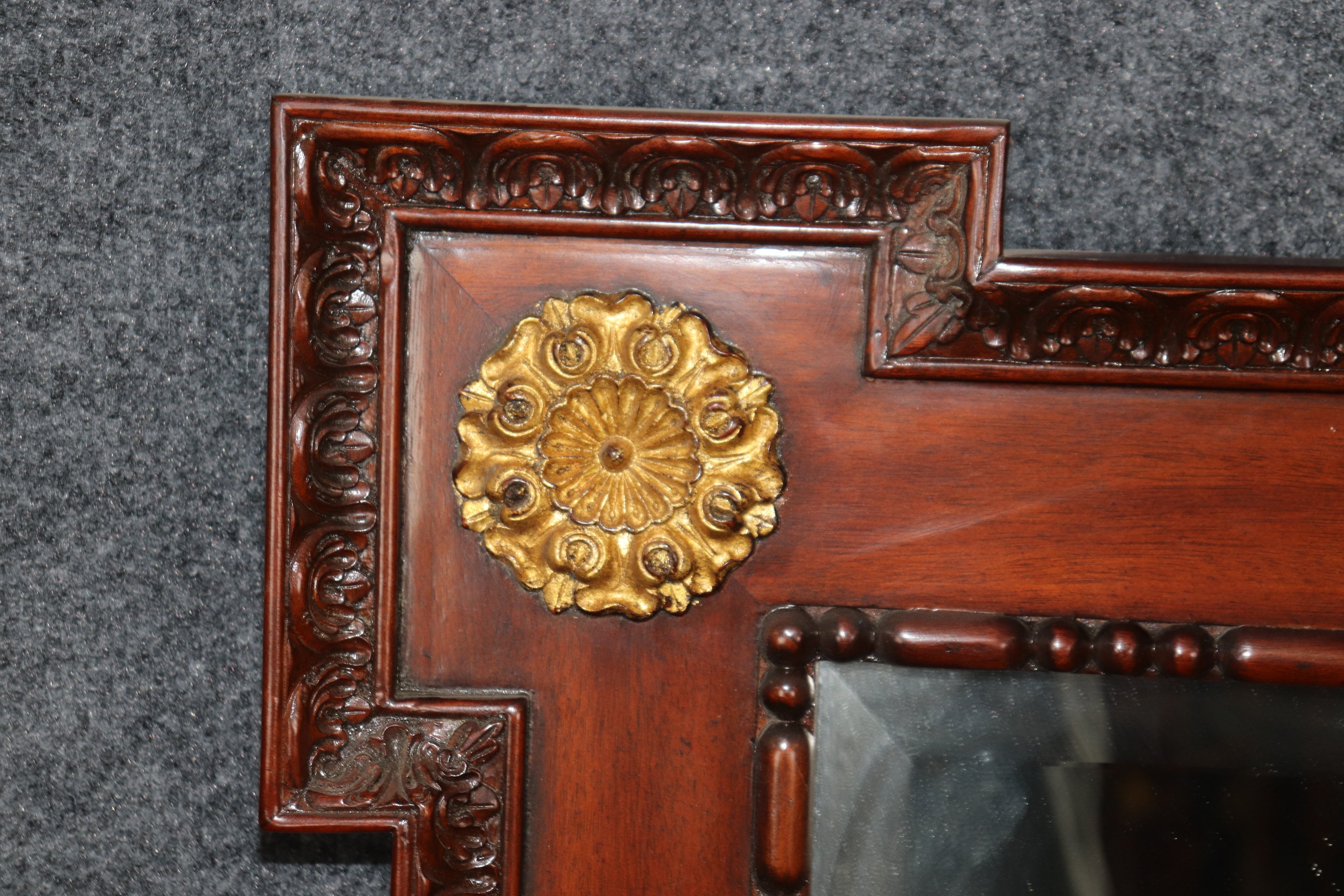 Vintage Drexel Heritage Regency Style Carved Beveled Glass