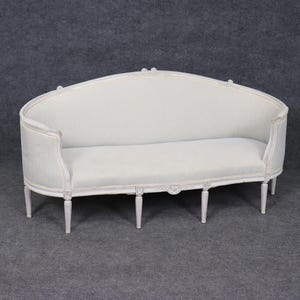 Vintage Louis XVI Style Distressed Paint Decorated Settee, Sofa, Loveseat, Antique Settee, Upholstered Settee, Living Room Decor, Furniture