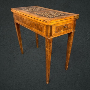 Antique 18th Century Italian Olive Wood Flip Top Game Table, Accent Table, Antique Decor, Vintage, Vintage Table, MCM, Home Decor, Furniture