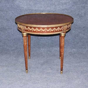 Louis XVI Style Brass Mounted Inlaid Center Table circa 1950s, Accent Table, Occasional Table, Vintage Table, Vintage, Furniture, Retro