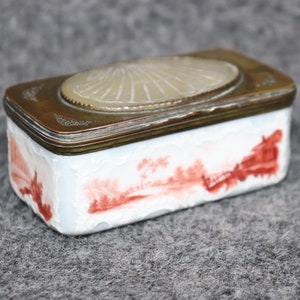 Important 18th Century Porcelain and Bronze Box by Meissen, Antique Box, Vintage Box, Decorative Box