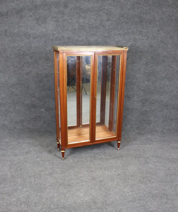 French Louis XVI Style Marble Top Vitrine Display Cabinet Curio Cabinet China Cabinet Antique Cabinet Antique Furniture Retro Etsy