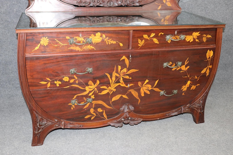 French Art Nouveau Dresser With Mirror: Vintage Bedroom Furniture - Etsy