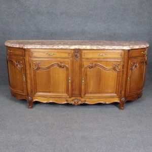 Louis XV Style Marble Top Sideboard circa 1930s, Server, Cabinet, Antique Sideboard, Vintage Sideboard, Mid Century Modern, Furniture, Retro