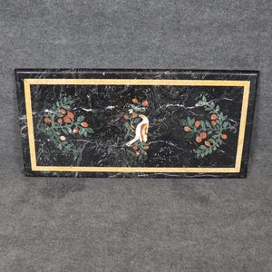 Mid Century Pietra Dura Marble Table Top (Top Only), Dining Room Table, Kitchen Table, Patio Table, Interior Decor, Furniture, Retro