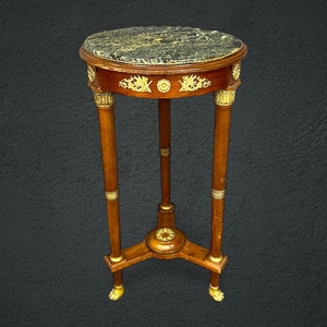 Antique French Empire Style Marble Top End Table circa 1910, Accent Table, Occasional Table, Antique Furniture, Vintage Furniture, Furniture