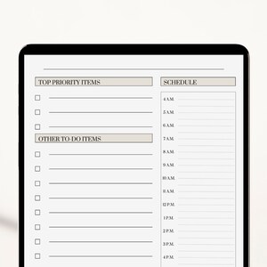 Minimalist Daily Schedule and To-do List With Prioritization - Etsy