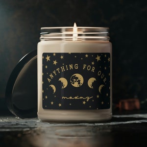 Anything for our moony Candle, Soy Wax, Wizard Book Shop, Wolfstar Fandom Remus Lupine, Potter Candle, Gift for Book Nerd