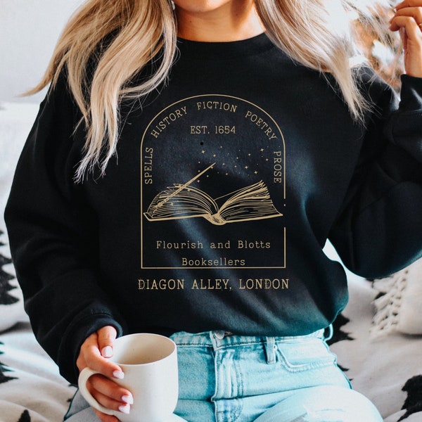 Flourish and Blotts Bestsellers Sweatshirt, Wizard Shirt, Harry Sweater, Universal Trip Sweater,Wizard Sweatshirt, Book Nerd Sweater, Potter