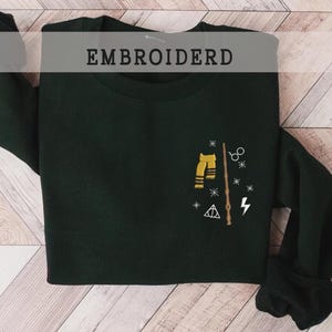Wizard Wand Shop Embroidered Sweatshirt, Wizard Hoodie, Wizard Book Shop, Gift For Book Nerd, Bookish Pullover, Witchcraft T-shirt