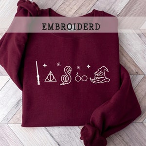 Wizard Wand Shop Embroidered Sweatshirt, Wizard Hoodie, Universal Trip Sweater, Wizard Book Shop, Gift For Book Nerd, Bookish Pullover