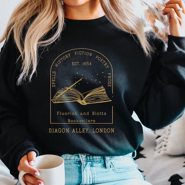 Wizard Book Shop Sweatshirt, Harry Sweater, Universal Trip Sweater, Wizard Sweatshirt, Book Nerd Sweater, Potter