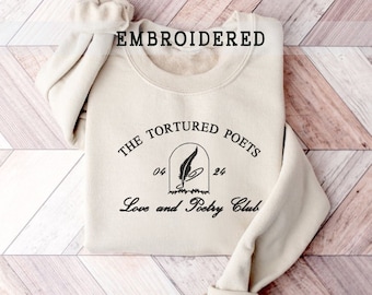 The Tortured Poets Club Besticktes Sweatshirt, All is Fair Shirt, Poetry Crewneck, individueller Hoodie, Geschenk für Sie, Tortured Poets Shirt