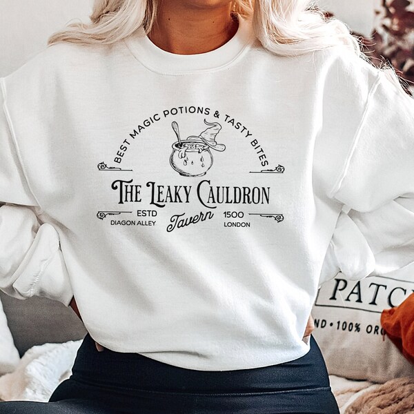 The Leaky Cauldron Sweatshirt ,Wizard Sweatshirt, Book Reading Magic Shirt, Bookish Crewneck, Harry Magic, Magic Wand Shirt,