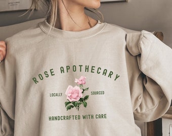 Rose Apothecary Sweatshirt, Schitt Creek Sweatshirt Unisex, Rose Sweatshirt, Handcrafted with Care,Moira Rose Sweater,David Rose Sweatshirt