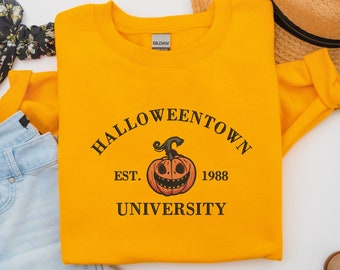 Gesticktes Halloweentown University Sweatshirt, Halloween Crewneck, Halloween Town bestickt, Gruselige Jahreszeit Crewneck, Kürbis Sweatshirts
