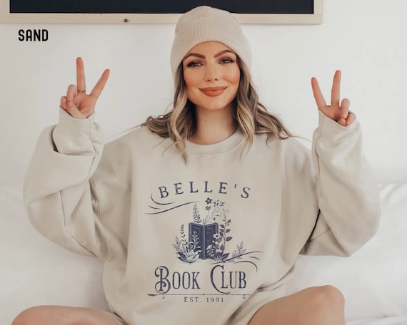 Belle's Book Club Sweatshirt, Belle Unisex Vintage Sweatshirt, Book Lover Sweatshirt, Book Nerd Shirt, Reader Book Club Crewneck,