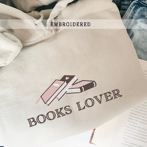 Embroidered Books Lover Sweatshirt, Bookish T-shirt, Booktrovert Crewneck, Gift For Her, Book Lover Hoodie, Reading Shirt