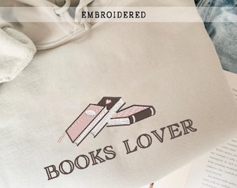 Embroidered Books Lover Sweatshirt, Bookish T-shirt, Booktrovert Crewneck, Gift For Her, Book Lover Hoodie , Reading Shirt