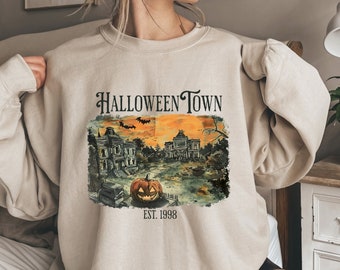 Halloweentown Sweatshirt, Fall Sweatshirt, Pumpkin Shirt, Halloween Crewneck, Spooky Season, Vintage Halloween Hoodie