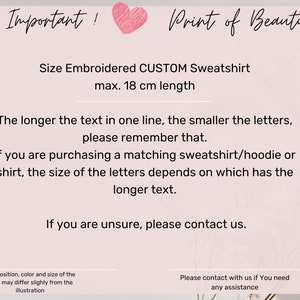 Personalized Embroidered Sweatshirts, Custom Text Sweatshirt, Oversized Sweatshirt, Couples Matching Sweatshirts, Personalized Text Hoodie zdjęcie 5