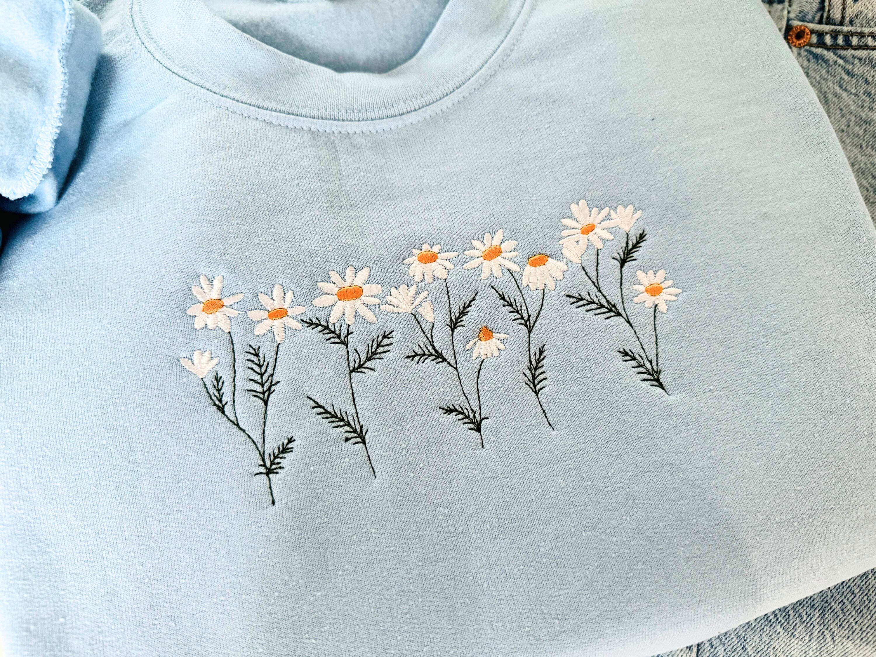 Discover Daisy Embroidered Sweatshirt, Flower Sweatshirt