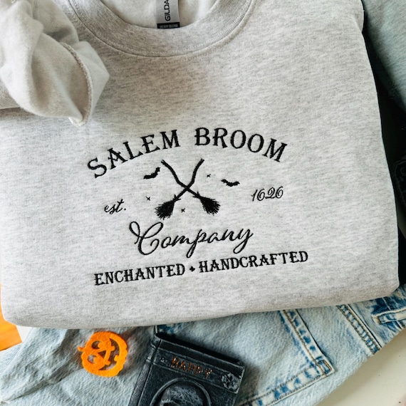 Salem Broom Company Sweatshirt, Halloween Crewneck, Witch Hoodie, Fall Sweater, Halloween T-shirt, Spooky Season Hoodie