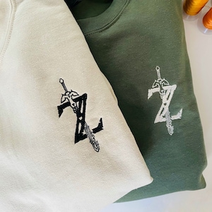 Embroidered Tears Of The Kingdom Sweatshirt, Zelda Shirt, Korok Crewneck, Zelda Gift, Various Colors, Hylian Sweatshirt, Game Shirt,