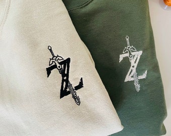 Embroidered Tears Of The Kingdom Sweatshirt, Zelda Shirt, Korok Crewneck, Zelda Gift, Various Colors, Hylian Sweatshirt, Game Shirt,