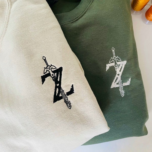Embroidered Tears Of The Kingdom Sweatshirt, Zelda Shirt, Korok Crewneck, Zelda Gift, Various Colors, Hylian Sweatshirt, Game Shirt,