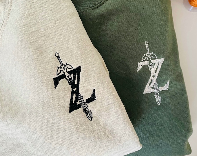 Embroidered Tears Of The Kingdom Sweatshirt, Zelda Shirt, Korok Crewneck, Zelda Gift, Various Colors, Hylian Sweatshirt, Game Shirt,