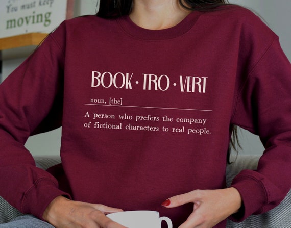 Funny Dictionary Booktrovert Definition Minimalist Books Sweater, Booktrovert Sweatshirt,Simple Minimalist Sweatshirt,Reader Gift Books Fans