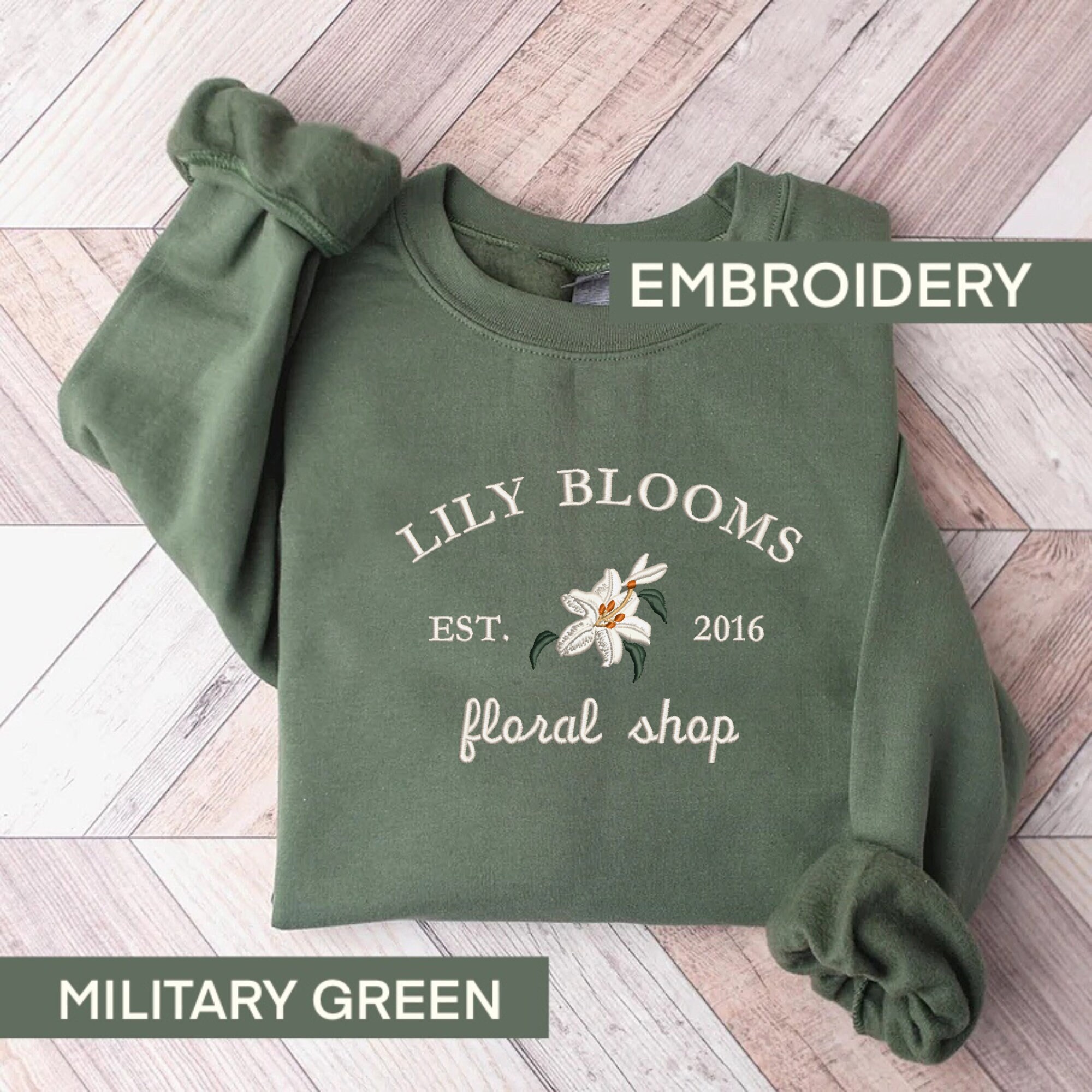 Lily Blooms Floral Shop Embroidered Sweatshirt, Book Merch Sweatshirt ...