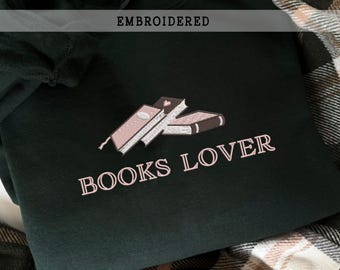 Embroidered Books Lover Sweatshirt, Bookish T-shirt, Booktrovert Crewneck, Gift For Her, Book Lover Hoodie , Reading Shirt