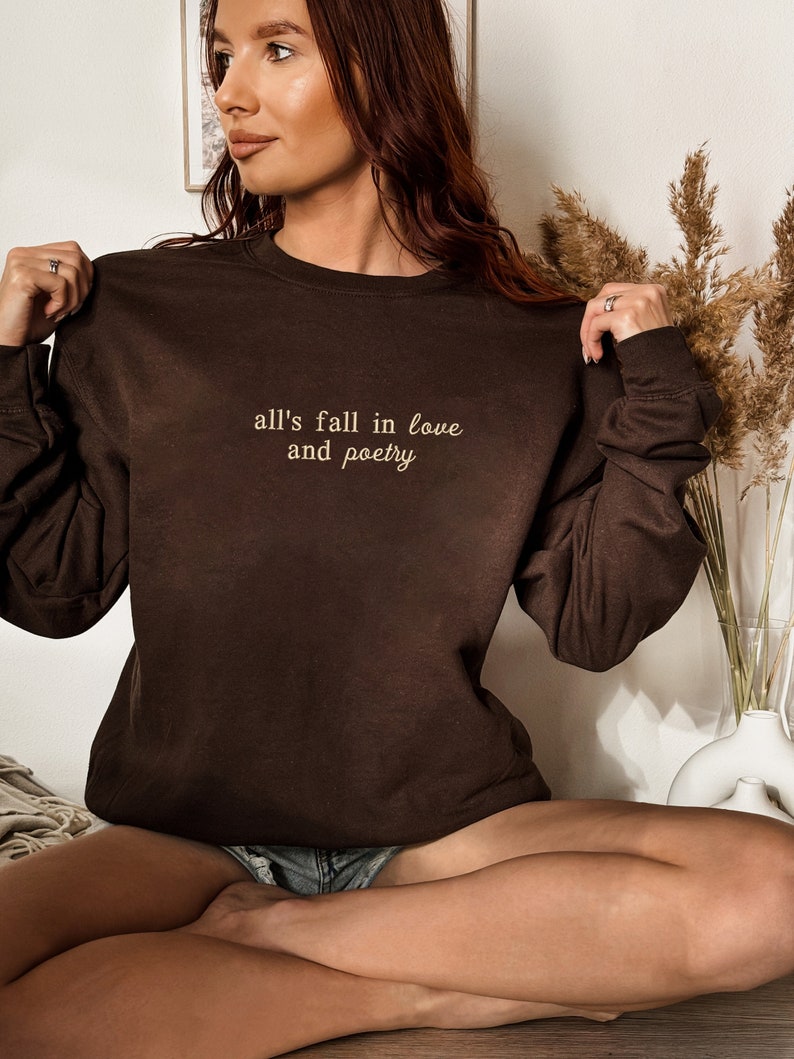 Custom Embroidered All is Fair Sweatshirt, , Poetry Crewneck, Custom Hoodie, Gift for Her, Tortured Poets Shirt image 6