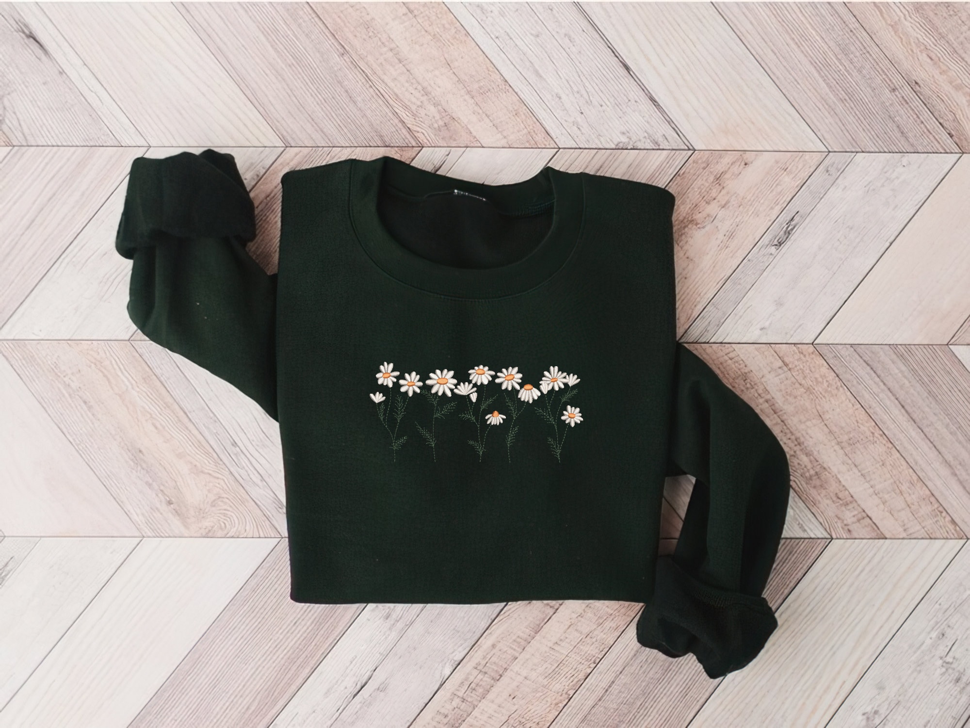 Discover Daisy Embroidered Sweatshirt, Flower Sweatshirt