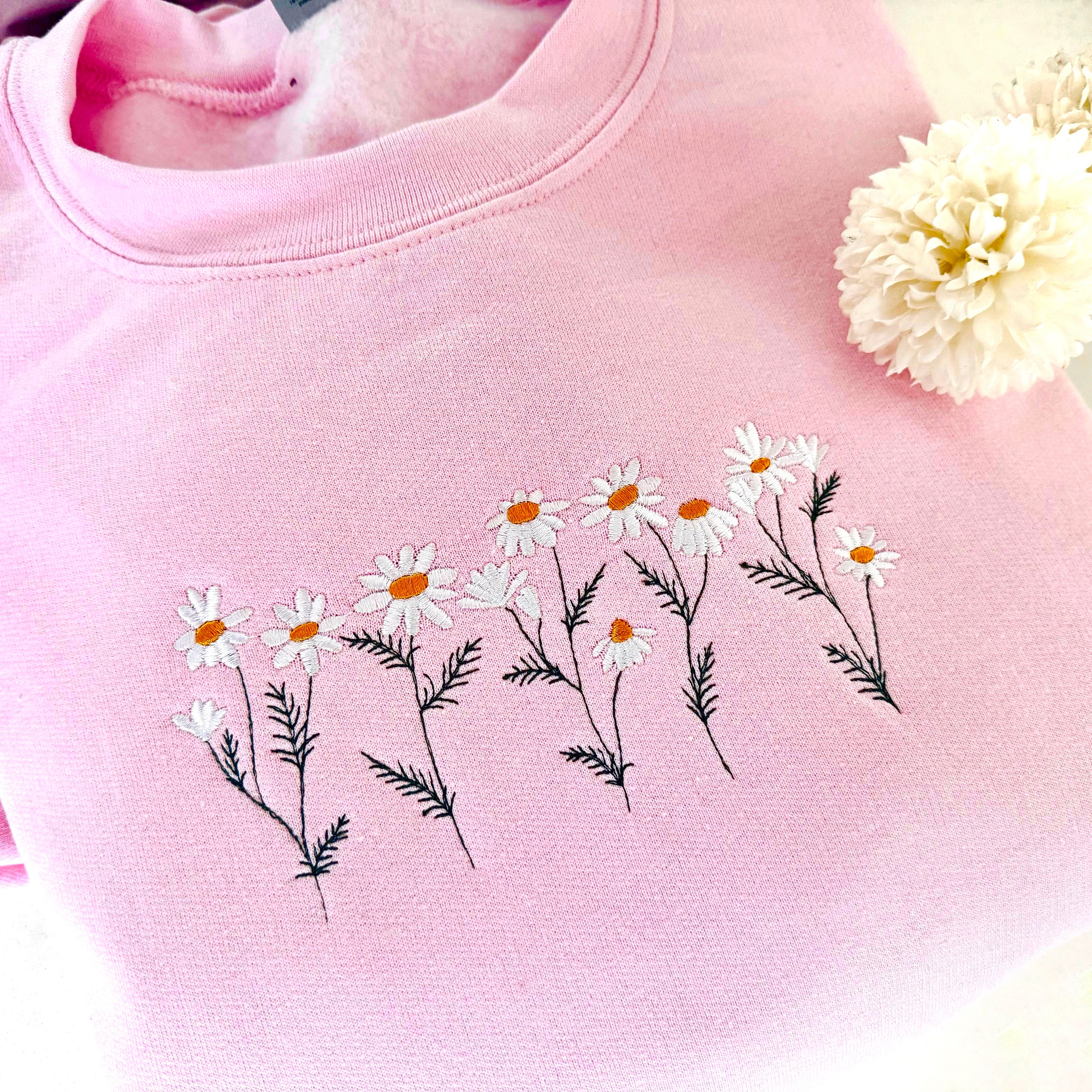 Discover Daisy Embroidered Sweatshirt, Flower Sweatshirt