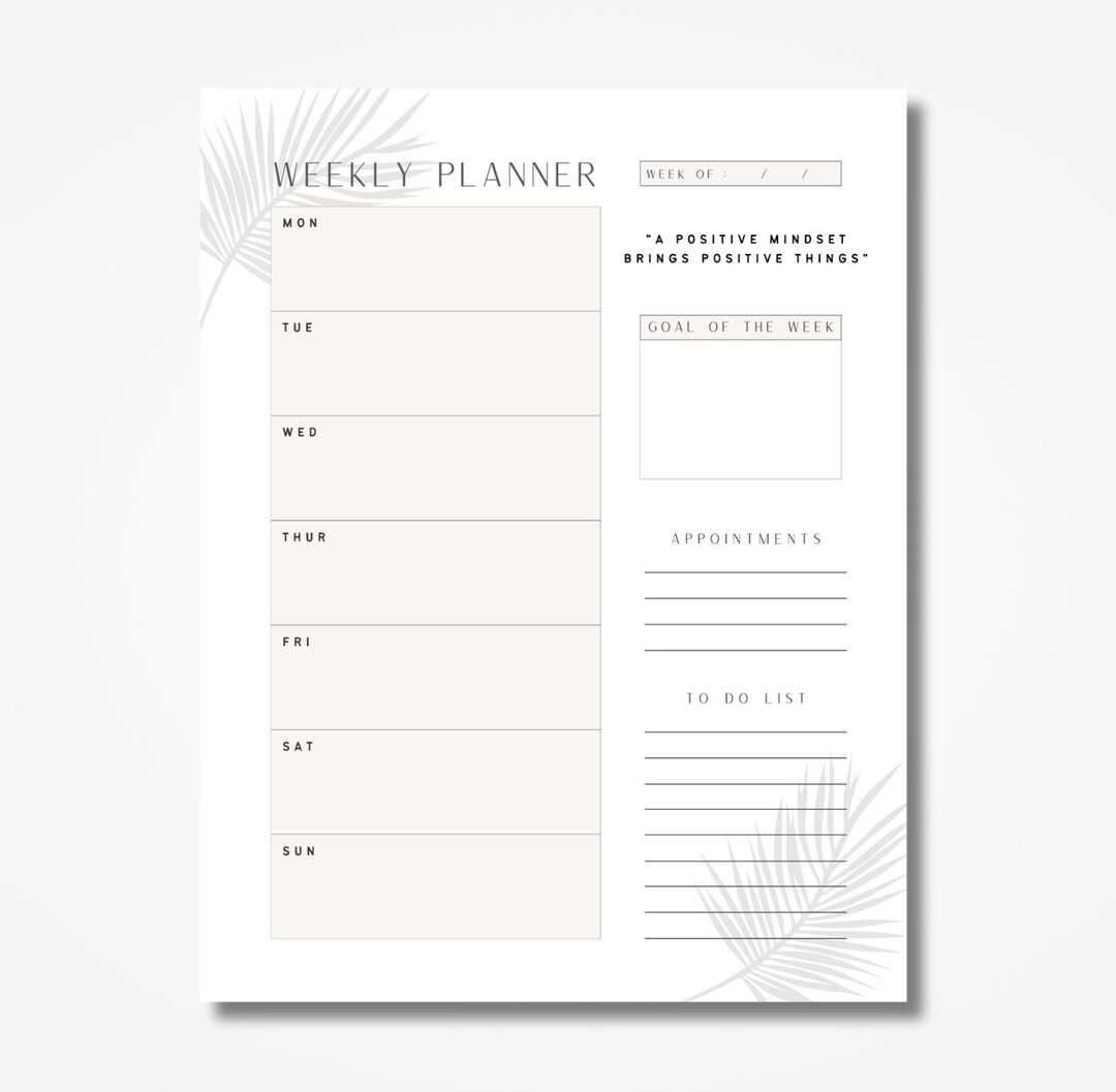 Weekly Planner With Monthly Overview