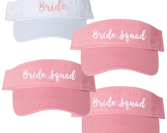 Bride & Bridesmaid Bridal Visors | Customizable | Wedding Party | Vegas | Gifts | Bachelorette Party | Hat | MOH | Mother of the Bride