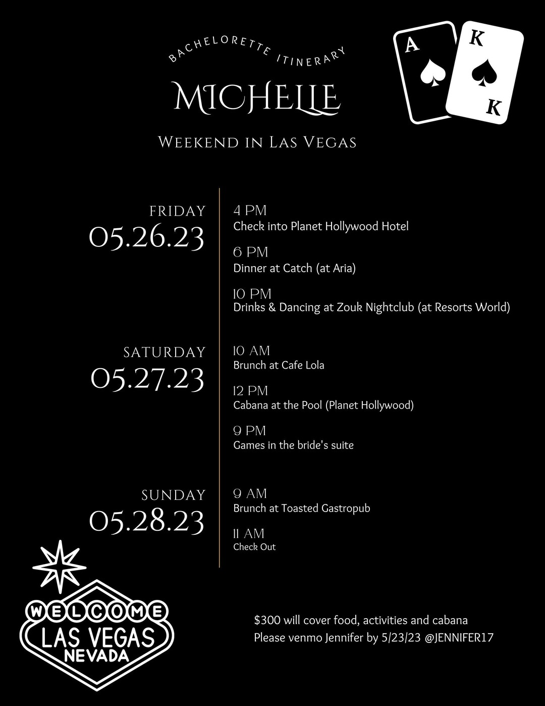 Vegas Bachelorette Party Itinerary Template Bachelorette Ideas Vegas